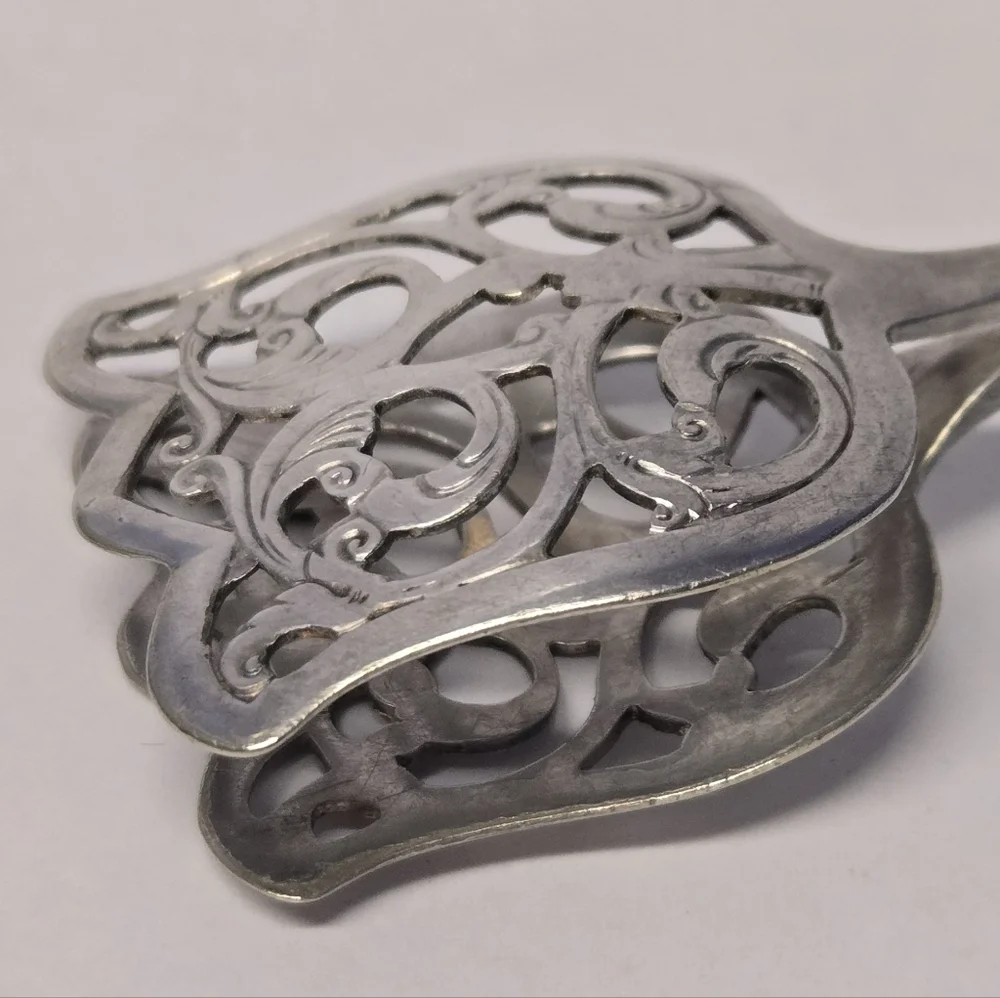 Vintage Ornate Silverplate Serving Tongs